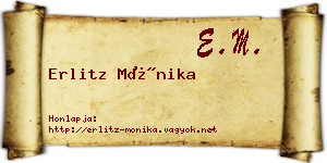 Erlitz Mónika névjegykártya